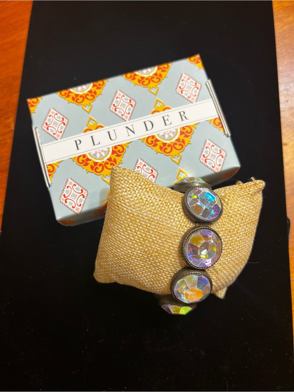 Plunder Iridescent Crystal Bracelet with Gold-Tone Accents